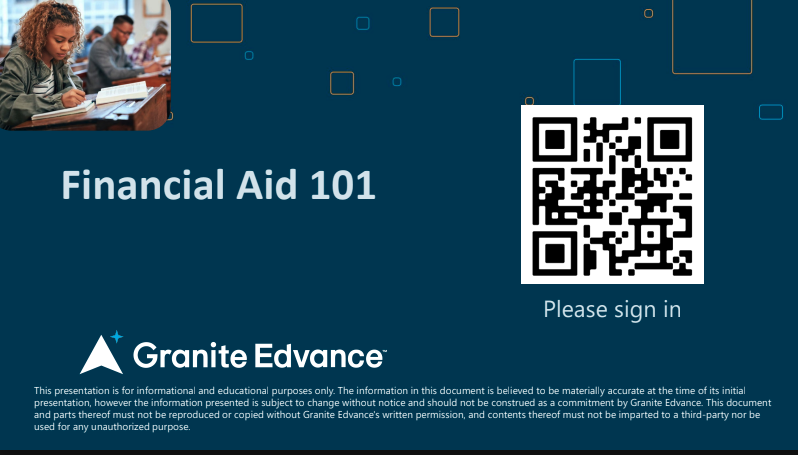 Image of the first slide Financial Aid 101 by Granite Edvance